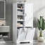 Armoire de rangement pour salle de bain avec portes et tiroirs, panier à linge inclinable, plusieurs espaces de rangement, style autoportant, tablette ouverte, tablette réglable-847736806