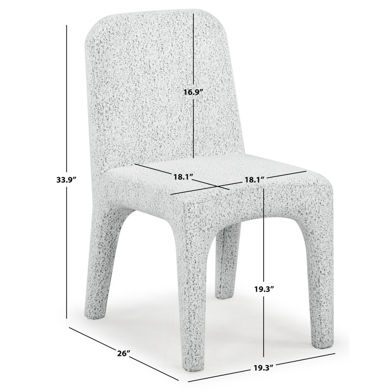 Maricelle Boucle Dining Chair, White/Black