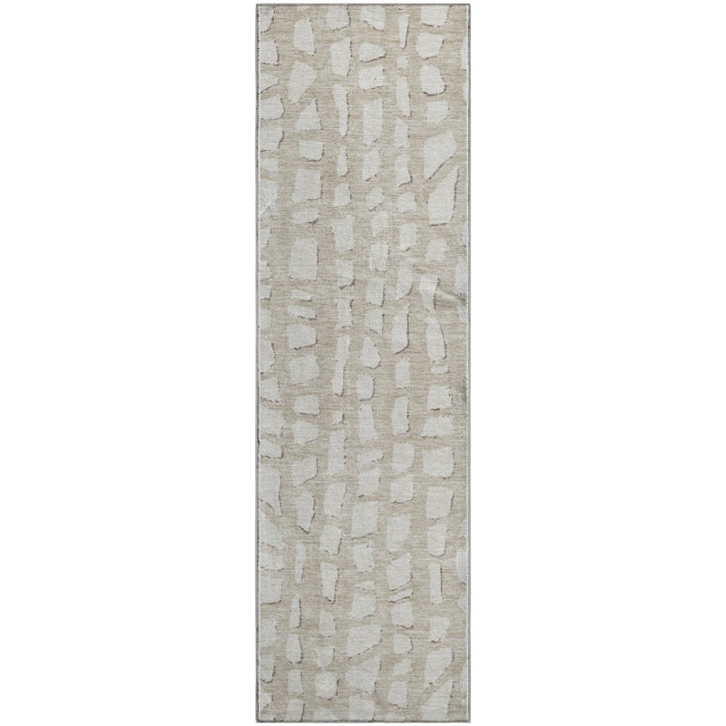 Premium Machine Washable Prisco Beige Rug, Runner 2'3" x 7'6"