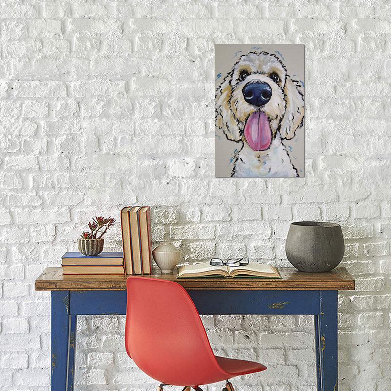 Goldendoodle Murphy Whimsical by Hippie Hound Studios - Wrapped Canvas Gallery-Wrapped Canvas Giclée