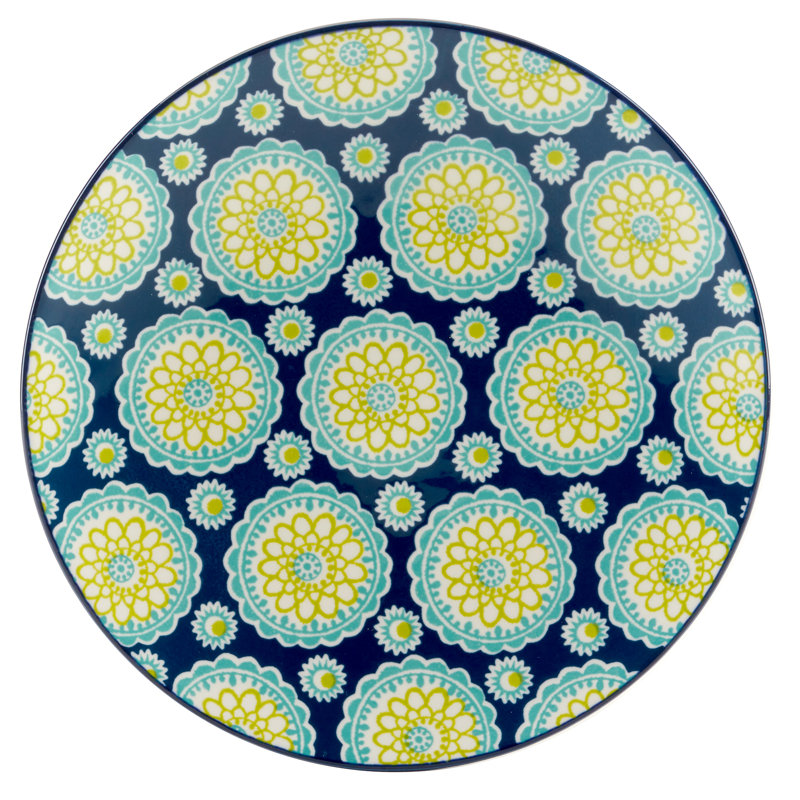 Bohemian Multicolor Porcelain 8.5" Salad Plates, Set of 6