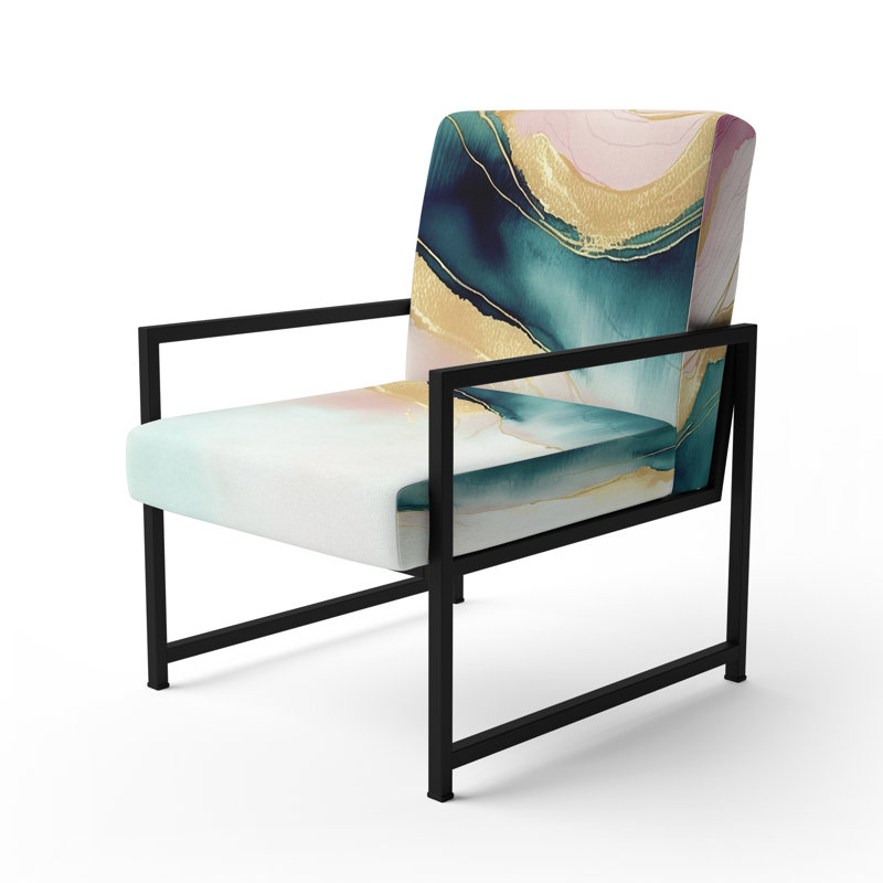 Cullivan - Fauteuil d'appoint rembourré en marbre, Noir, noir, noir, noir