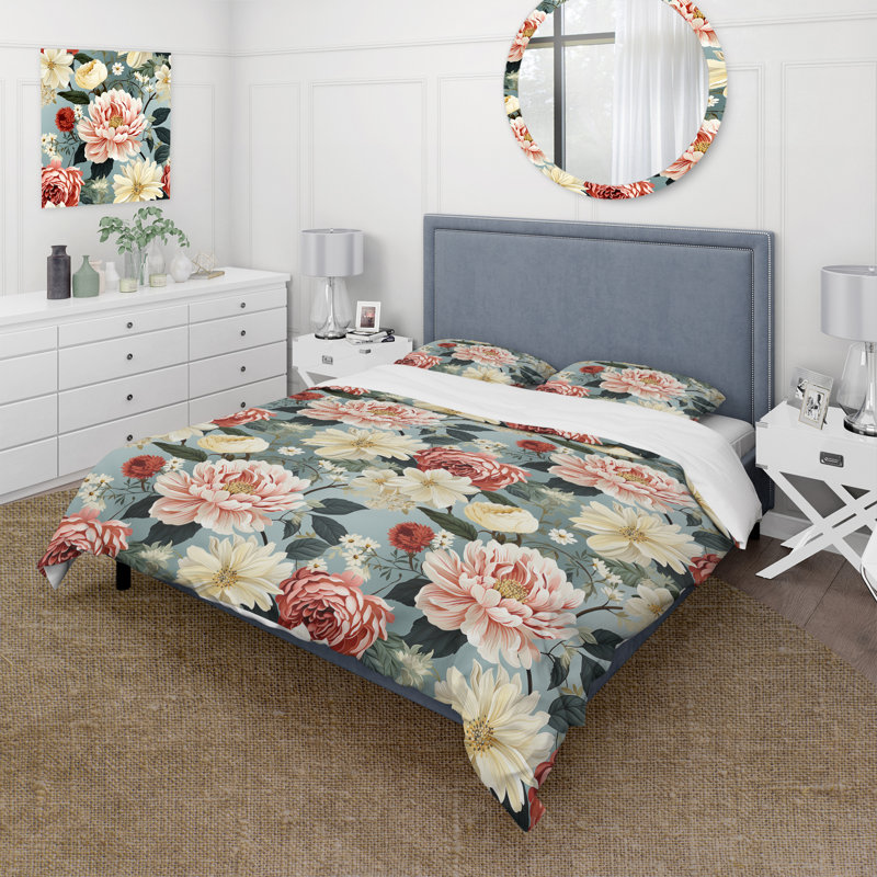 Literie Davani, Housse de couette pour grand lit et 2 taies décor