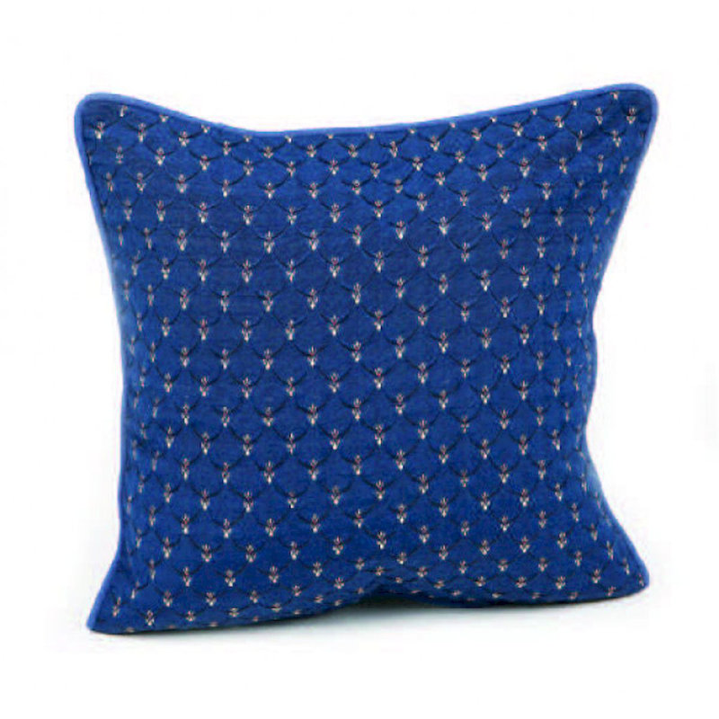 Taie d'oreiller bleue à motif de losanges, Bleu