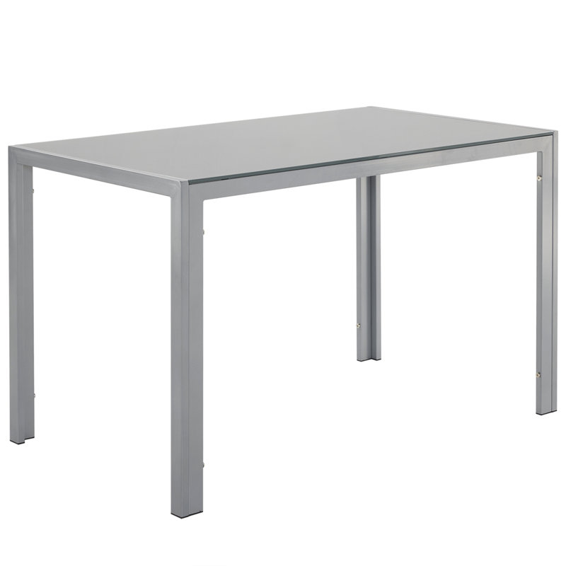 Trasi Glass Top Metal Base Dining Table