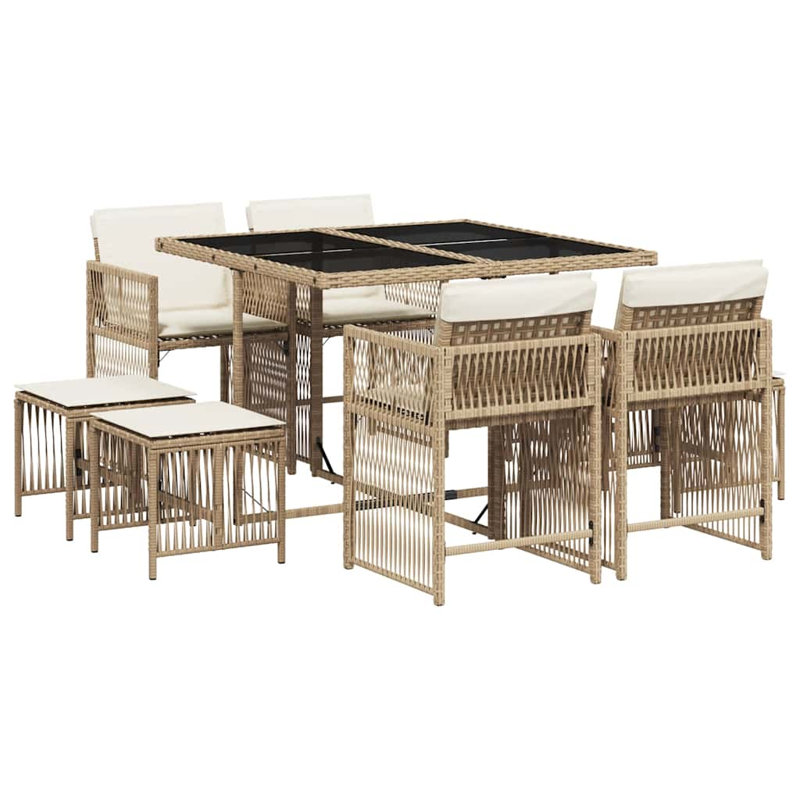 Patio Dining Set with, Cream White, Beige