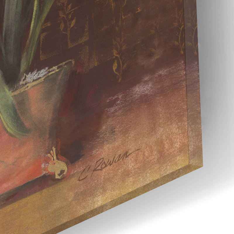 "Amaryllis On Brown" par Carol Rowan, H 12 po x l 16 po x P 0,13 po