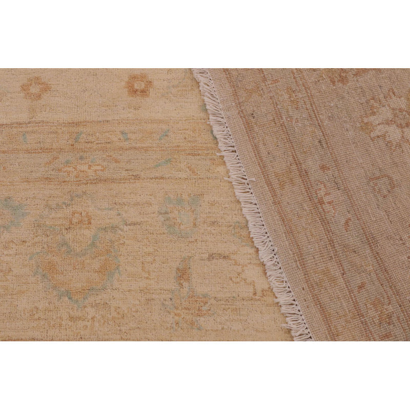 Laine beige en laine noué à la main 9 pi 1 po x 11 pi 5 po Dorr Oriental