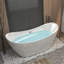 Baignoire autoportante 59 po en acrylique, avec trop-plein chromé et bonde escamotable certifiée, blanc brillant