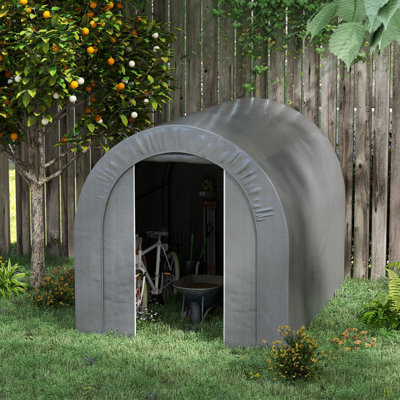Outsunny 6' X 8' Garden Storage Tent, Heavy Duty Outdoor Shed, Waterproof Portable Shed Storage Shelter With Galvanized Metal Frame For Bike, Motorcycle, Garden Tools