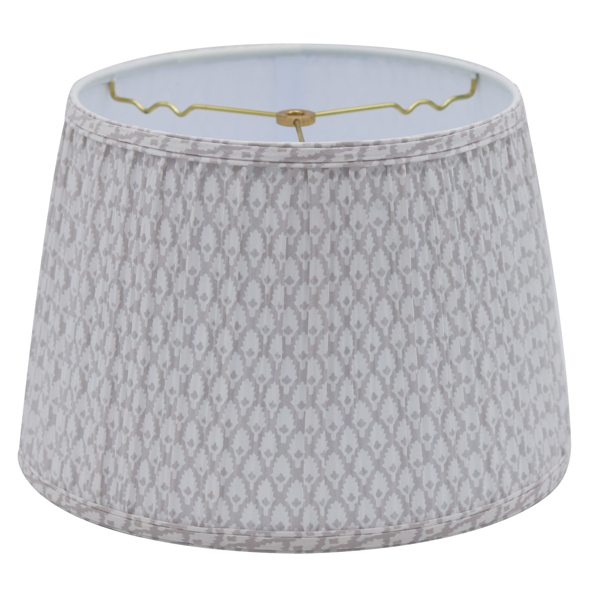 Empire Hardback Lampshade With Washer Fitter, White, Beige/White, 9.5" H x 14" W x 14" D