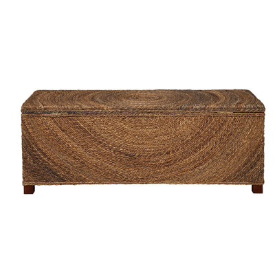 Banc de rangement en acajou Teesha, brun