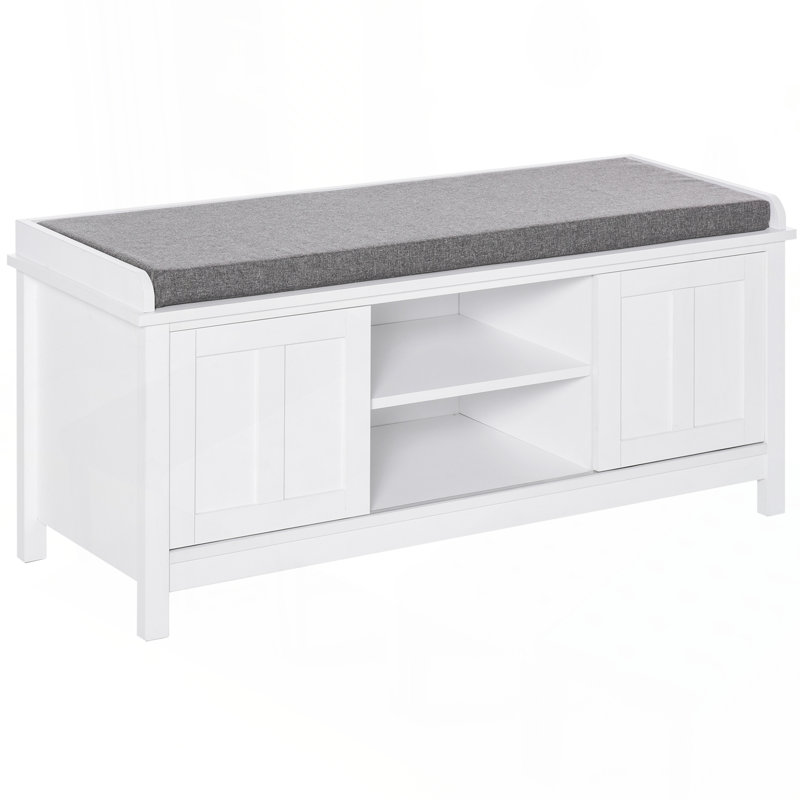 10 Pair Shoe Storage Bench, White