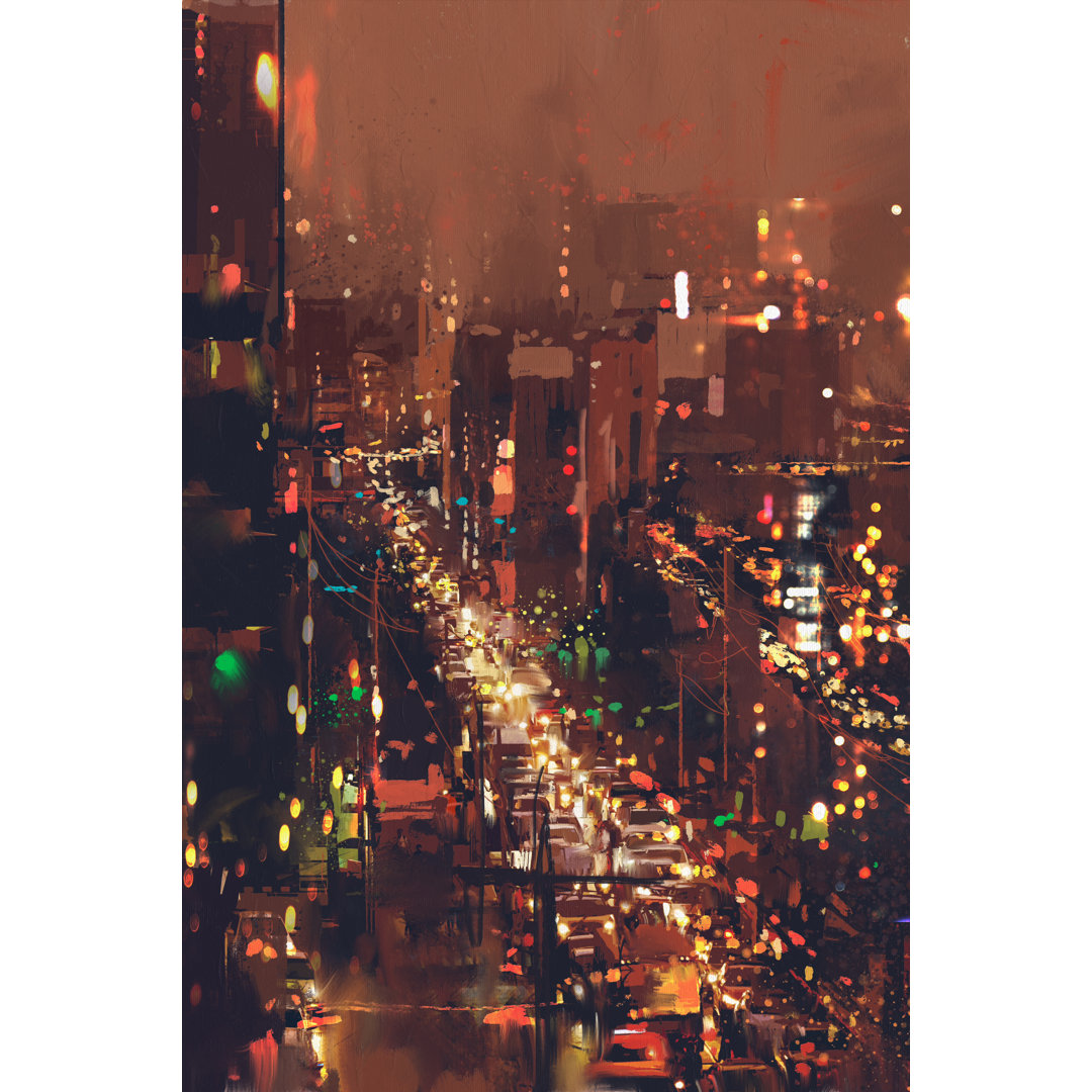 Night Cityscape - Leinwandbild