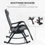 Chaises berçantes inclinables 2 pièces avec suspension à l'élastique et porte-gobelets 2 pièces pour un confort ultime en plein air