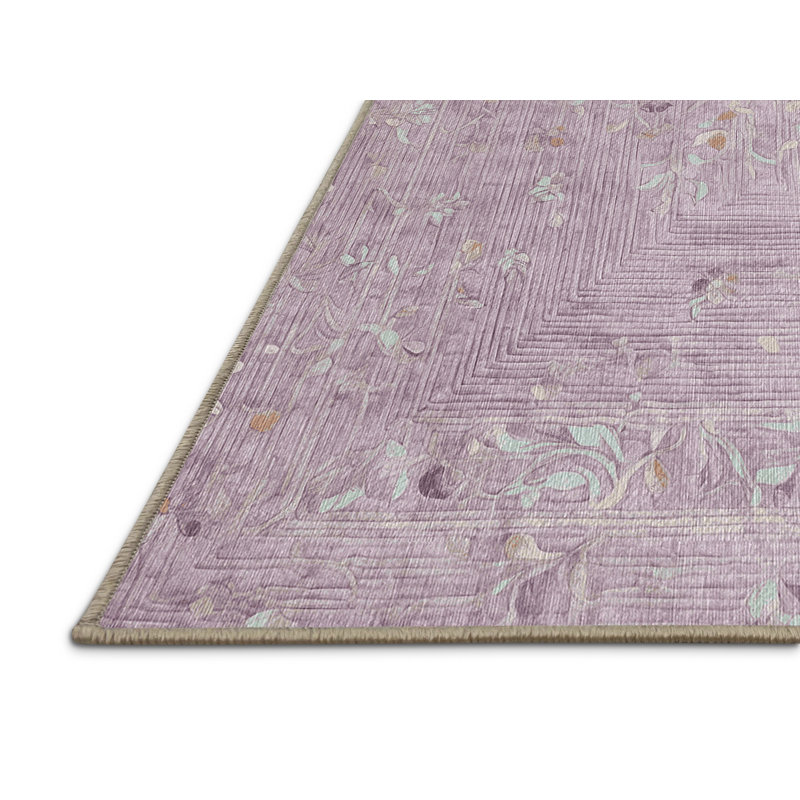 Tapis beige lavable à la machine, Carré 5 pi