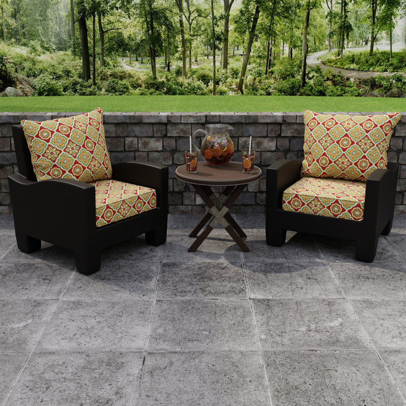 24" x 26.5" Outdoor Deep Seat Chair Cushion Set with Welt, Adonis Jewel
