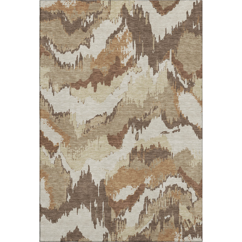 Premium Machine Washable Prisco Chocolate Rug, Rectangle 8' x 10'