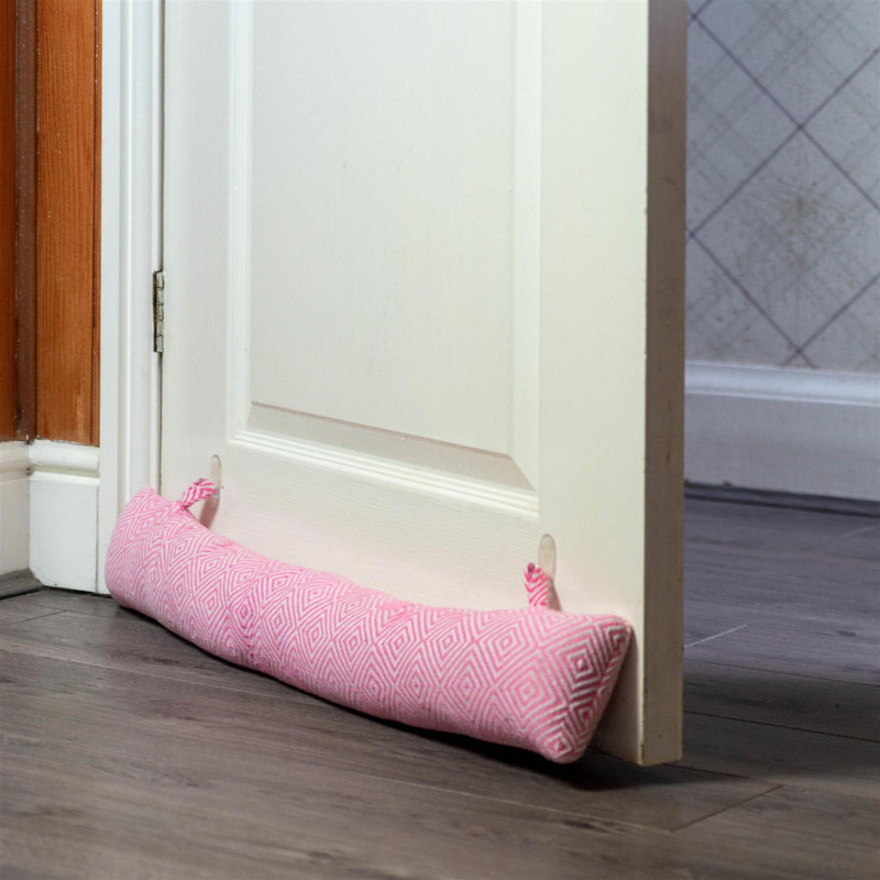 Nicola Spring - Chevron Draught Excluder - 80cm, Pink
