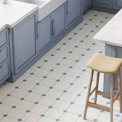 Vaudeville Octagon Deco Diglas W/Taco 7-7/8 In. X 7-7/8 In. Porcelain Floor And Wall Tile
