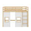 Lit mezzanine en bois avec garde-robe intégré et 2 fenêtres-405695659