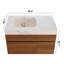 Meuble-lavabo flottant moderne avec plateau en pierre frittée sans soudure et lavabo en céramique