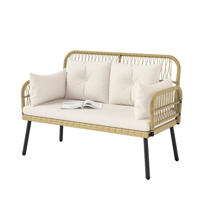 All-Weather Wicker Outdoor Loveseat