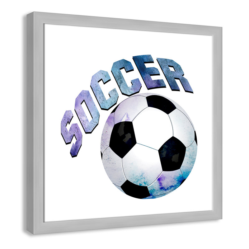 Fille de football 1, H 24,5 po x l 24,5 po x P 0,63 po, Encadré plat argent