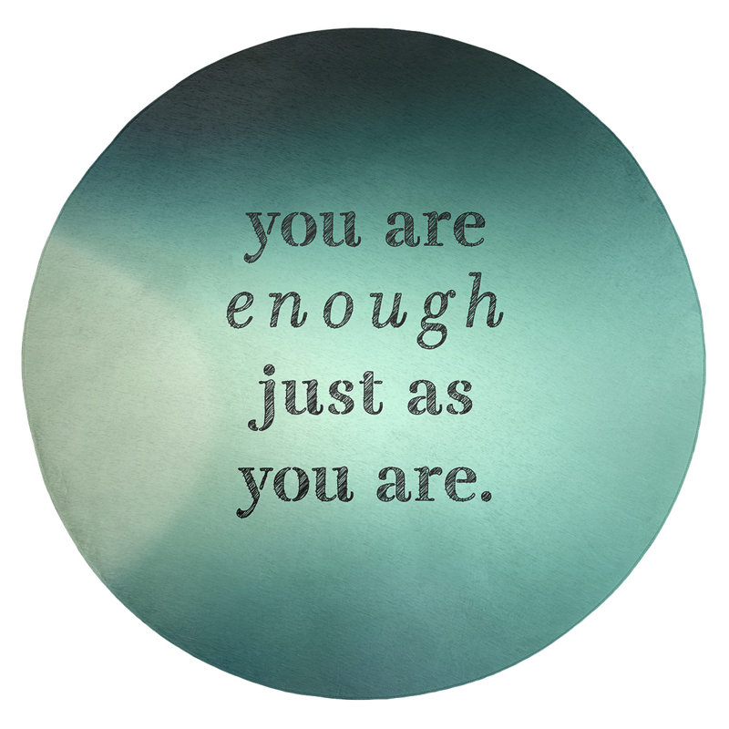Quotes Chenille Indoor Rug, Round 5'