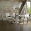 Ensemble de table de salle à manger 7 pièces blanc et argent avec table de 65 pouces et 6 chaises de salle à manger blanches-403244048-403244051