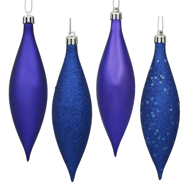 Ornement faîteau à quatre finitions sans motif, H 5,5 po x l 2 po x P 2 po, Bleu de cobalt