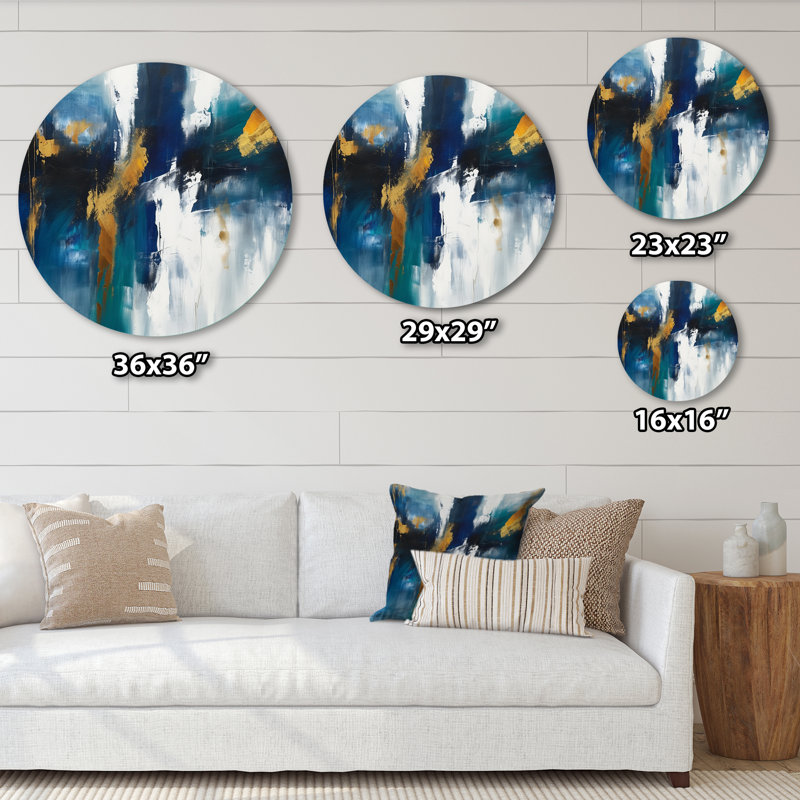Cootes - Art abstrait rond en métal, H 23 po x l 23 po