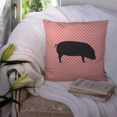 Coussin décoratif d’extérieur grand porc à vérifier