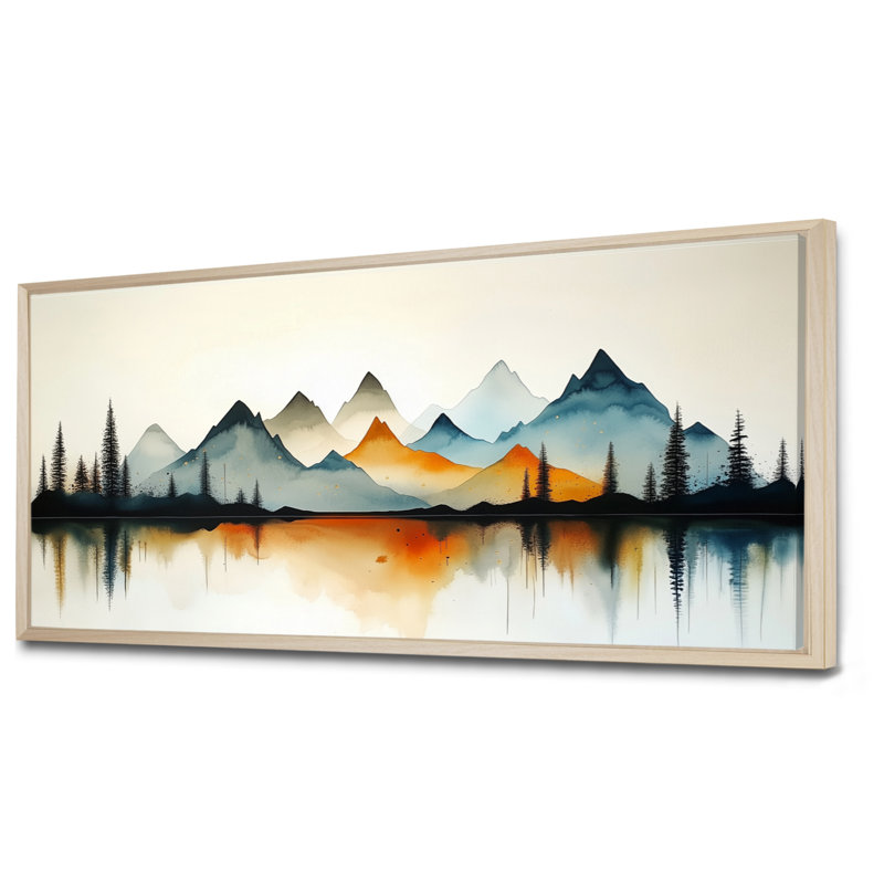 Orange noir John II - art mural encadré orange serein, impressions sur toile chaleureuses, H 16 po x l 32 po