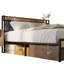 Structure de lit en lin Kewarra avec lattes de bois et espace de rangement-683666461-683666462