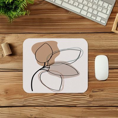 Botanical Bohemian Leaf Botanicals Boho Leaf Gaming Cute Office Laptop Desk Pad Gift Mat Square Rectangle Non-Slip Mousepad
