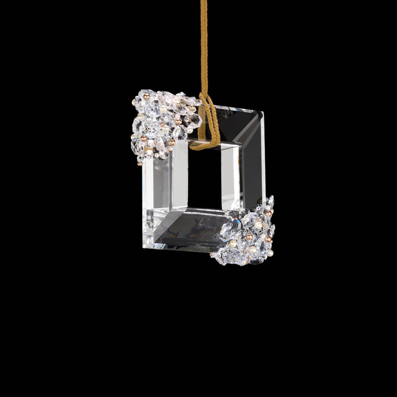 Eva 1 - Light LED Pendant, Polished Chrome/Gold Rope
