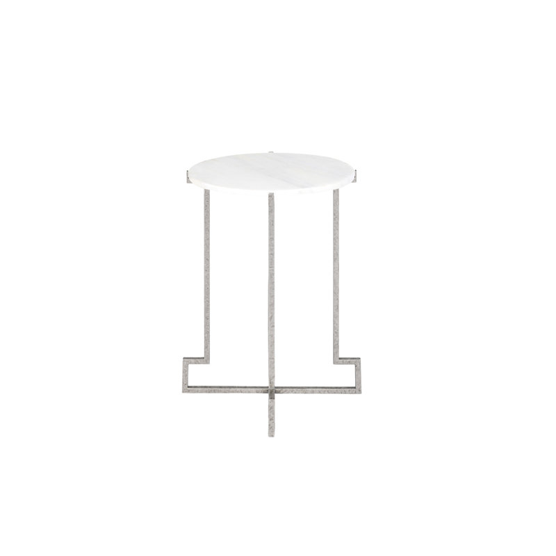 Salonika Cross Legs End Table, Royal Silver, 26" H x 19" W x 19" D