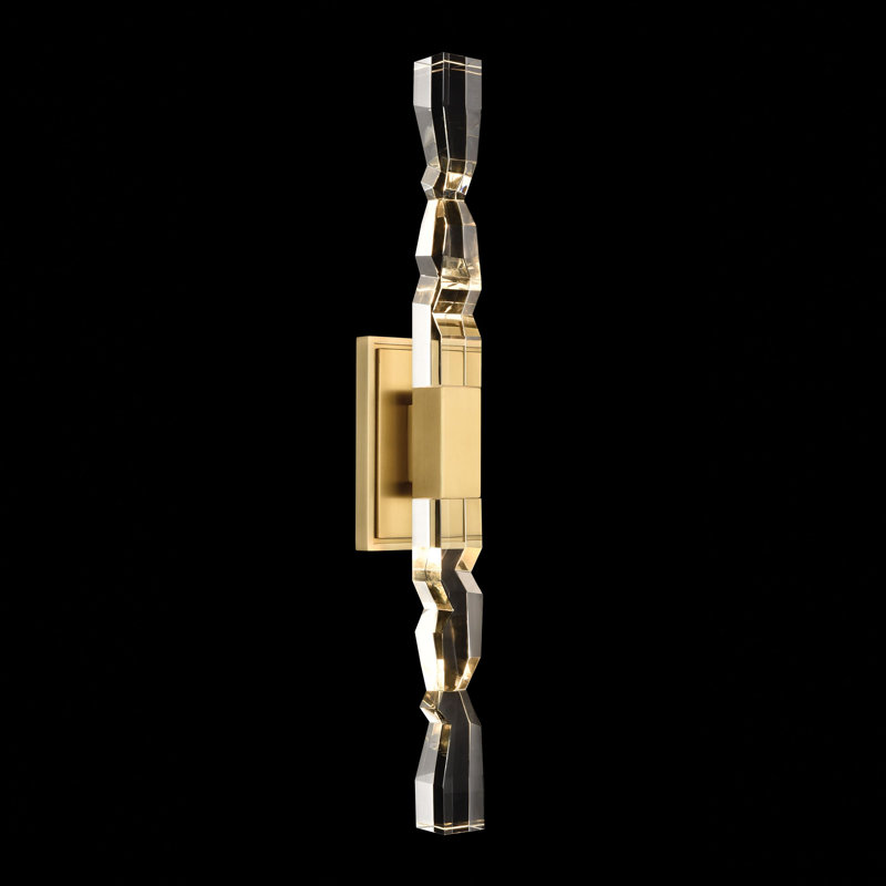 Mamadim Steel LED Wallchiere, Aged Brass, 31.38" H x 4.5" W x 3.88" D