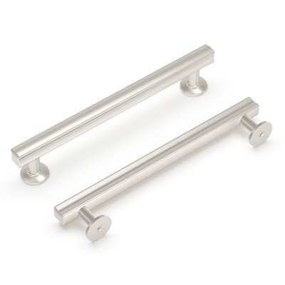 Woodward Collection Bar Pull - 6-5/16" Center to Center Cabinet Pull Satin Nickel - Contemporary Hardware for Drawers & Cabinets