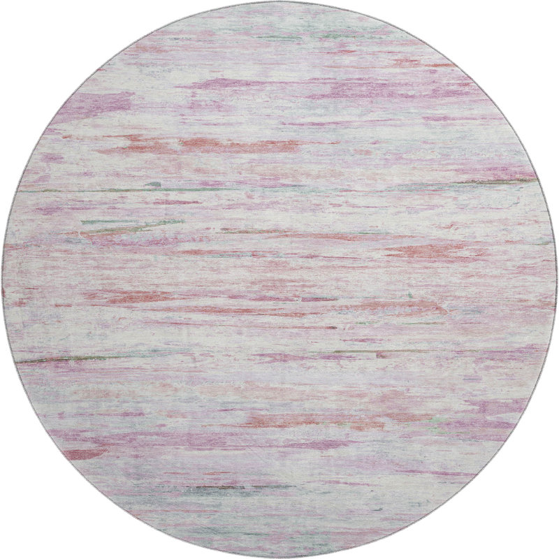 Premium Machine Washable Mundell Abstract Rug, Round 8'