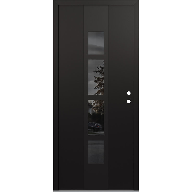 Porte d'entrée pré-montée Diamond A10, Gauche, Noir / noir / miroir