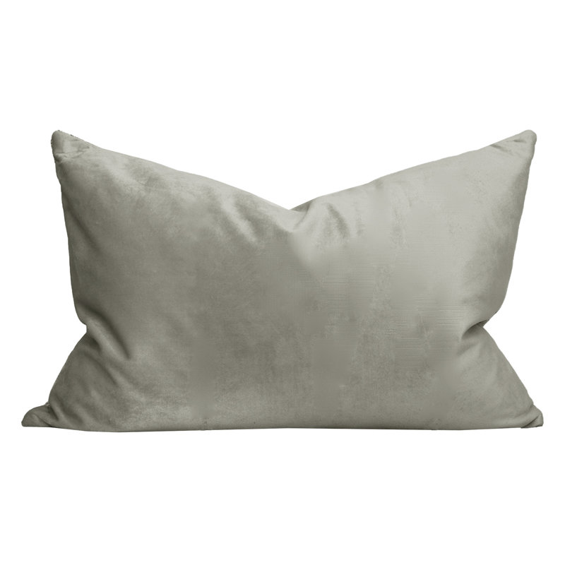 Striped Feather Throw Pillow, Pewter