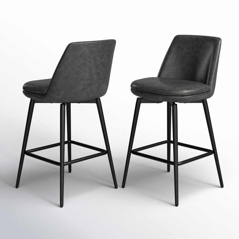 Betzalel Swivel Stool, Gray, Counter Stool (27" Seat Height)