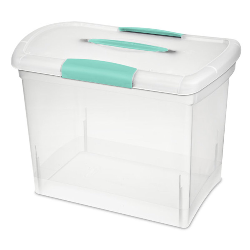 Sterilite Large Nesting ShowOffs Clear File Box w/ Handle and Latches
