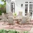 60'' Outdoor Round Table with 8 Swivel Chairs - Weather-Resistant Patio Dining Set