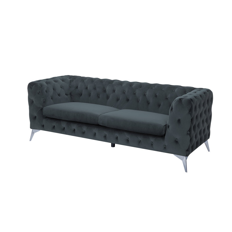 Buster Velvet Sofa, Grey
