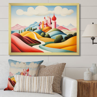 Art mural multicolore, "Châteaux de montagne II"