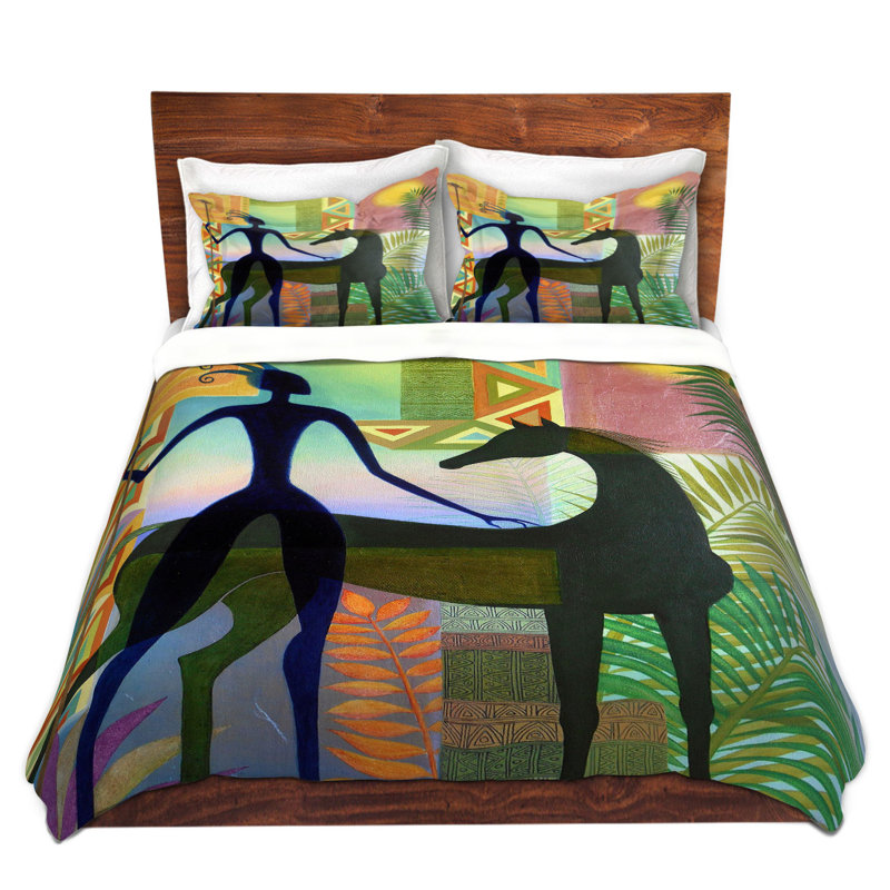 Ensemble de housse de couette DiaNoche en microfibre par Jennifer Baird - Horse and Warrior