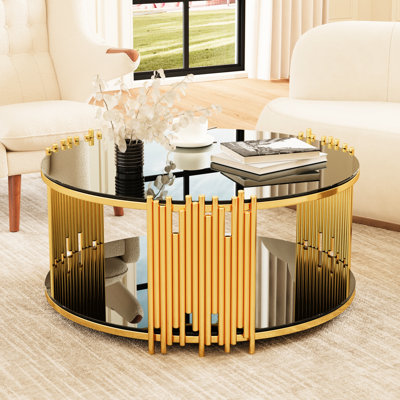 Table basse en verre noir Slip Design avec structure en acier inoxydable pour la terrasse du salon
